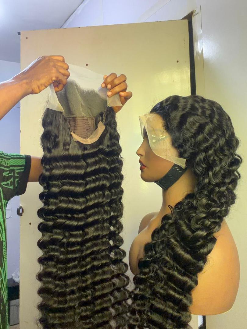 DEEP CURLS NATURAL COLOR 13*4 FULL FRONTAL SDD VIRGIAN CURLY